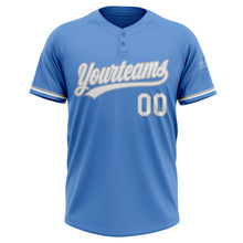 Load image into Gallery viewer, Custom Powder Blue White-Gray Two-Button Unisex Softball Jersey
