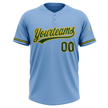 Charger l&#39;image dans la galerie, Custom Light Blue Green-Yellow Two-Button Unisex Softball Jersey
