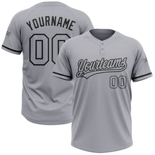 Load image into Gallery viewer, Custom Gray Black Two-Button Unisex Softball Jersey

