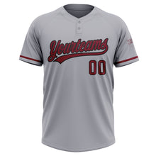 Load image into Gallery viewer, Custom Gray Crimson-Black Two-Button Unisex Softball Jersey
