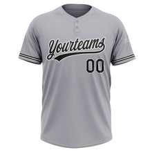 Load image into Gallery viewer, Custom Gray Black-White Two-Button Unisex Softball Jersey
