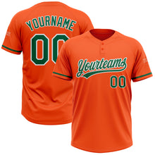 Load image into Gallery viewer, Custom Orange Kelly Green-White Two-Button Unisex Softball Jersey
