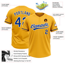 Load image into Gallery viewer, Custom Gold Royal-White Two-Button Unisex Softball Jersey
