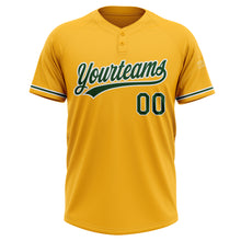 Laden Sie das Bild in den Galerie-Viewer, Custom Gold Green-White Two-Button Unisex Softball Jersey
