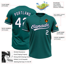 Load image into Gallery viewer, Custom Teal White-Navy Two-Button Unisex Softball Jersey
