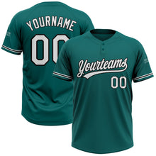Загрузить изображение в средство просмотра галереи, Custom Teal White-Black Two-Button Unisex Softball Jersey
