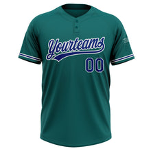 Load image into Gallery viewer, Custom Teal Royal-White Two-Button Unisex Softball Jersey

