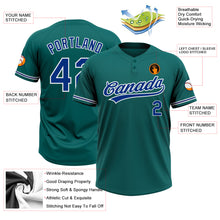 Load image into Gallery viewer, Custom Teal Royal-White Two-Button Unisex Softball Jersey
