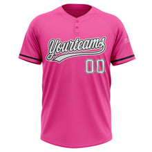 Laden Sie das Bild in den Galerie-Viewer, Custom Pink White-Black Two-Button Unisex Softball Jersey

