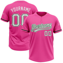Load image into Gallery viewer, Custom Pink White-Green Two-Button Unisex Softball Jersey

