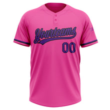 Laden Sie das Bild in den Galerie-Viewer, Custom Pink Purple-Black Two-Button Unisex Softball Jersey
