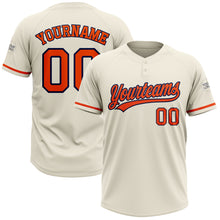 Laden Sie das Bild in den Galerie-Viewer, Custom Cream Orange-Navy Two-Button Unisex Softball Jersey
