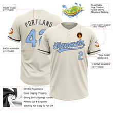 Load image into Gallery viewer, Custom Cream Light Blue-Steel Gray Two-Button Unisex Softball Jersey
