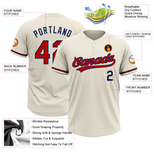Load image into Gallery viewer, Custom Cream Red-Navy Two-Button Unisex Softball Jersey
