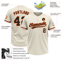 Load image into Gallery viewer, Custom Cream Black-Orange Two-Button Unisex Softball Jersey

