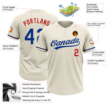 Load image into Gallery viewer, Custom Cream Royal-Red Two-Button Unisex Softball Jersey

