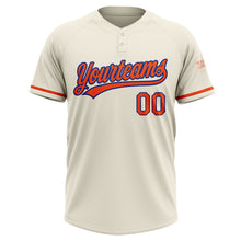 Load image into Gallery viewer, Custom Cream Orange-Royal Two-Button Unisex Softball Jersey

