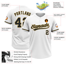 Load image into Gallery viewer, Custom White Black-Old Gold Two-Button Unisex Softball Jersey
