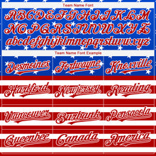 Laden Sie das Bild in den Galerie-Viewer, Custom Royal Red-White 3D American Flag Fashion Two-Button Unisex Softball Jersey
