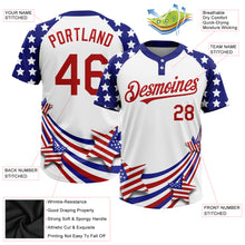 Load image into Gallery viewer, Custom White Red-Navy 3D American Flag Fashion Two-Button Unisex Softball Jersey
