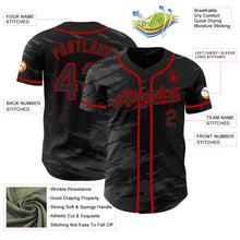 Laden Sie das Bild in den Galerie-Viewer, Custom Black Steel Gray Splash Ink Red Authentic Baseball Jersey
