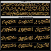 Laden Sie das Bild in den Galerie-Viewer, Custom Black Steel Gray Splash Ink Old Gold Authentic Baseball Jersey
