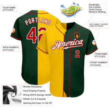 Laden Sie das Bild in den Galerie-Viewer, Custom Green Red-Yellow Authentic Split Fashion Baseball Jersey
