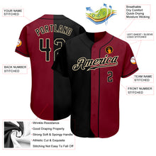 Laden Sie das Bild in den Galerie-Viewer, Custom Crimson Black-Cream Authentic Split Fashion Baseball Jersey
