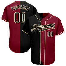 Load image into Gallery viewer, Custom Crimson Black-Cream Authentic Split Fashion Baseball Jersey
