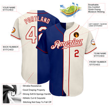 Laden Sie das Bild in den Galerie-Viewer, Custom Royal Cream-Red Authentic Split Fashion Baseball Jersey
