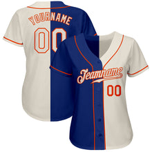 Laden Sie das Bild in den Galerie-Viewer, Custom Royal Cream-Orange Authentic Split Fashion Baseball Jersey
