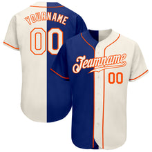 Laden Sie das Bild in den Galerie-Viewer, Custom Royal Cream-Orange Authentic Split Fashion Baseball Jersey
