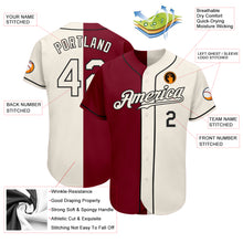 Load image into Gallery viewer, Custom Crimson Cream-Black Authentic Split Fashion Baseball Jersey
