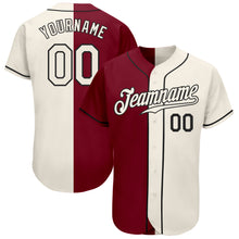 Laden Sie das Bild in den Galerie-Viewer, Custom Crimson Cream-Black Authentic Split Fashion Baseball Jersey
