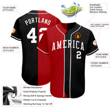Charger l&#39;image dans la galerie, Custom Black White-Red Authentic Split Fashion Baseball Jersey
