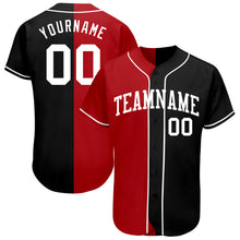 Charger l&#39;image dans la galerie, Custom Black White-Red Authentic Split Fashion Baseball Jersey
