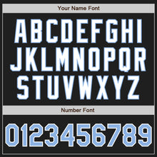 Load image into Gallery viewer, Custom Black Light Blue-Gray Authentic Split Fashion Baseball Jersey
