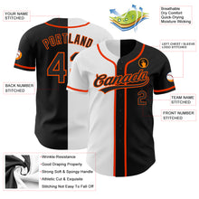 Загрузить изображение в средство просмотра галереи, Custom Black Black White-Orange Authentic Split Fashion Baseball Jersey

