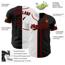 Загрузить изображение в средство просмотра галереи, Custom Black Black White-Red Authentic Split Fashion Baseball Jersey
