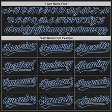 Загрузить изображение в средство просмотра галереи, Custom Black Black White-Light Blue Authentic Split Fashion Baseball Jersey
