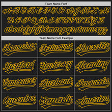 Load image into Gallery viewer, Custom Black Black White-Gold Authentic Split Fashion Baseball Jersey

