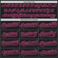Загрузить изображение в средство просмотра галереи, Custom Black Black White-Pink Authentic Split Fashion Baseball Jersey
