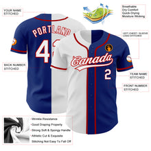 Laden Sie das Bild in den Galerie-Viewer, Custom Royal White-Red Authentic Split Fashion Baseball Jersey
