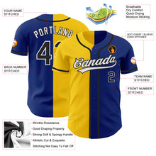 Laden Sie das Bild in den Galerie-Viewer, Custom Royal Black-Yellow Authentic Split Fashion Baseball Jersey
