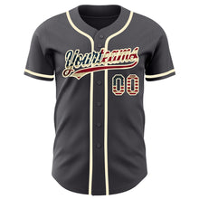 Laden Sie das Bild in den Galerie-Viewer, Custom Steel Gray Vintage USA Flag-Cream Authentic Baseball Jersey
