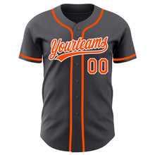 Load image into Gallery viewer, Custom Steel Gray Orange-White Authentic Baseball Jersey
