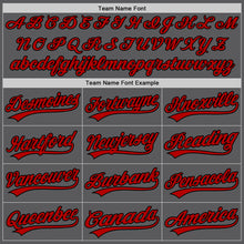 Load image into Gallery viewer, Custom Steel Gray Red-Black Authentic Baseball Jersey
