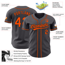 Laden Sie das Bild in den Galerie-Viewer, Custom Steel Gray Orange-Black Authentic Baseball Jersey
