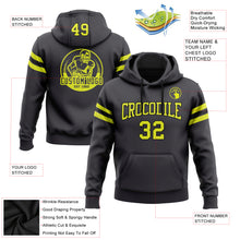 Load image into Gallery viewer, Custom Stitched Steel Gray Neon Yellow-Black Football Pullover Sweatshirt Hoodie
