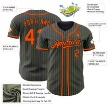 Laden Sie das Bild in den Galerie-Viewer, Custom Steel Gray Neon Green Pinstripe Orange-Black Authentic Baseball Jersey
